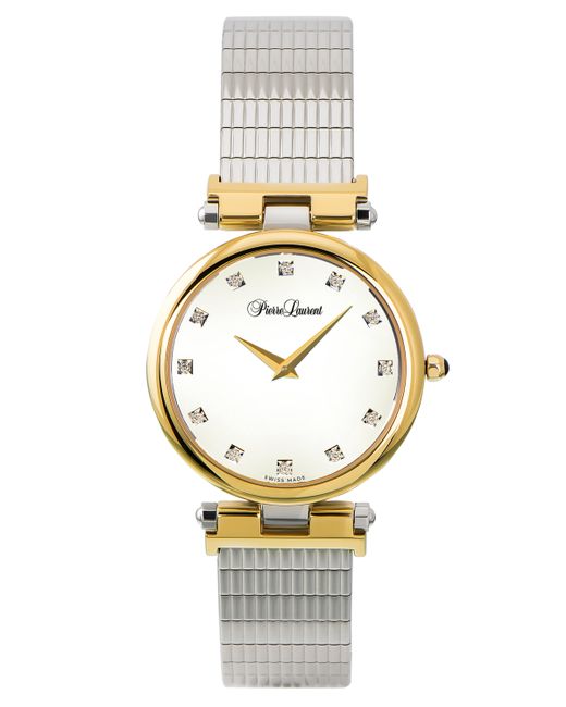 Pierre Laurent Swiss Classic Diamond 1/8 ct. t.w. Stainless Steel Bracelet Watch 24mm