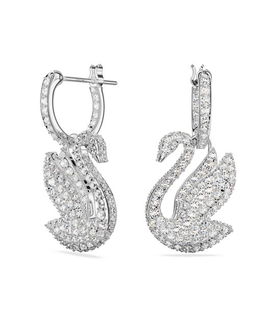 Swarovski Crystal Swan Iconic Drop Earrings