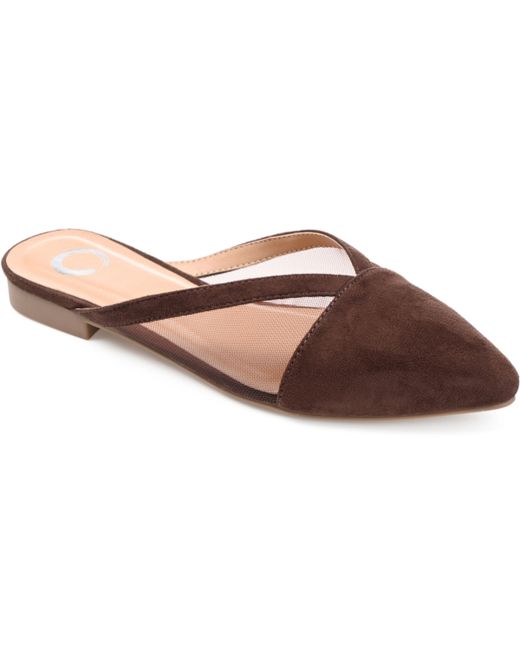Journee Collection Mesh Pointed Toe Sliip On Mules