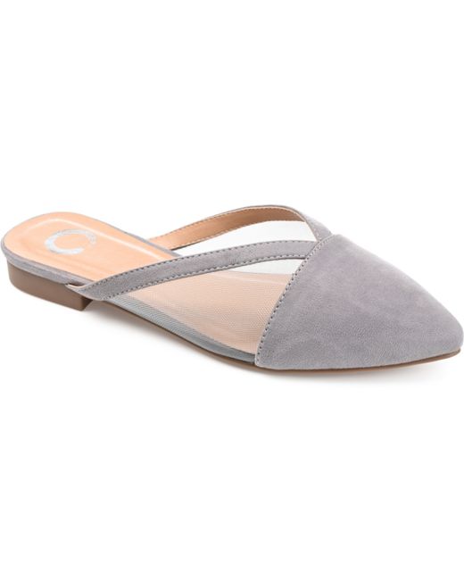 Journee Collection Mesh Pointed Toe Sliip On Mules