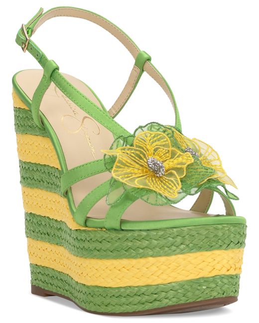 Jessica Simpson Visela Flower Detail Espadrille Wedge Platform Sandals