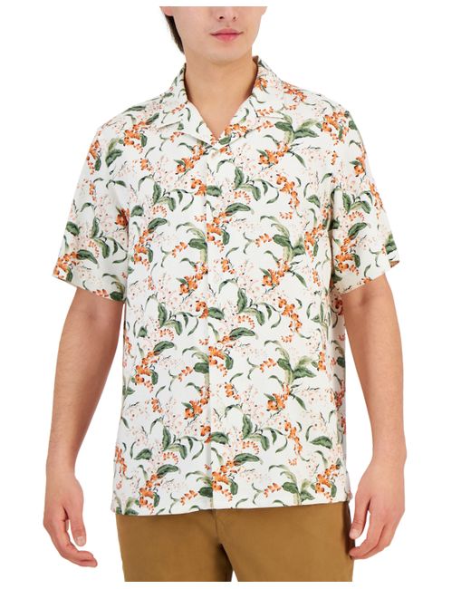 Club Room Elevated Short-Sleeve Floral Print Button-Front Camp Shirt Created for