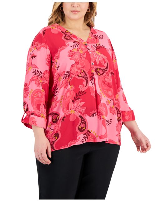 Jm Collection Plus Glamorous Garden Utility Top Created for