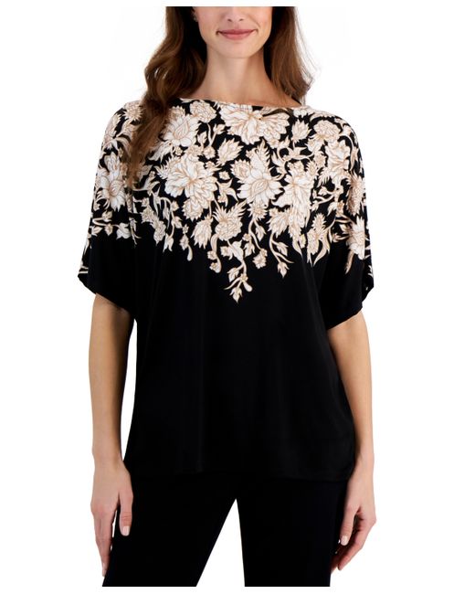 Jm Collection Petite Delicate Etch Dolman-Sleeve Top Created for