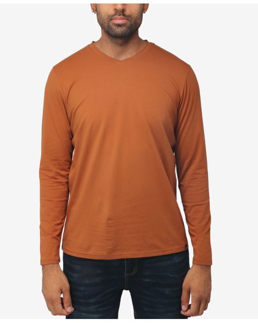 X-Ray Soft Stretch V-Neck Long Sleeve T-shirt