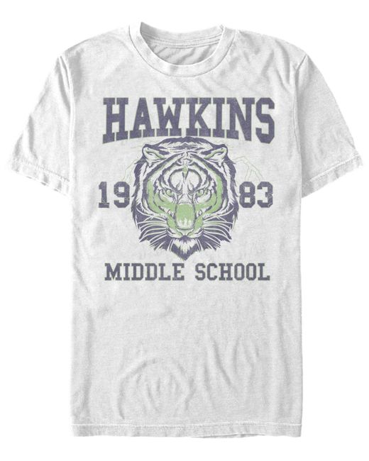 Fifth Sun Stranger Things Hawkins Middle School 1983 Tiger Short Sleeve T-Shirt