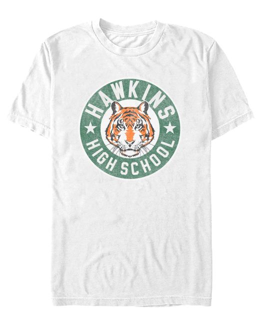 Fifth Sun Stranger Things Hawkins High Tiger Emblem Short Sleeve T-shirt