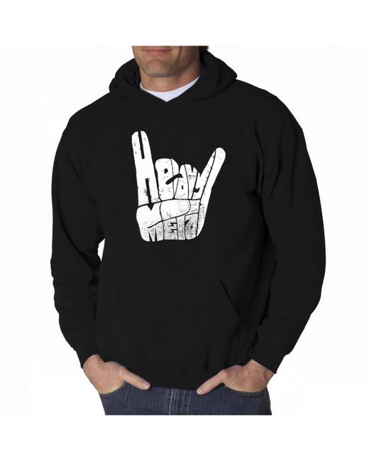 La Pop Art Word Art Hooded Sweatshirt Heavy Metal
