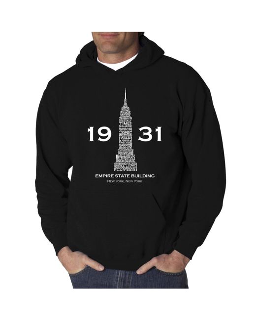 La Pop Art Empire State Building Word Art Hooded Sweatshirt