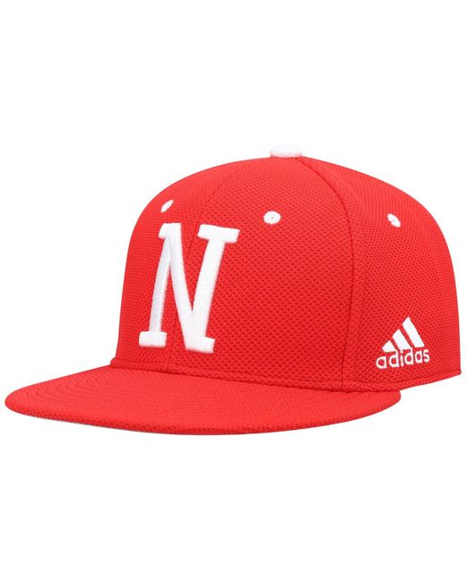 Adidas Nebraska Huskers On-Field Baseball Fitted Hat