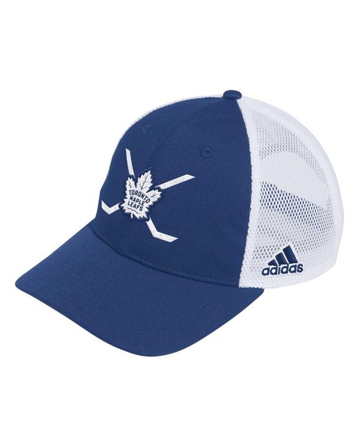 Adidas White Toronto Maple Leafs Cross Sticks Trucker Adjustable Hat