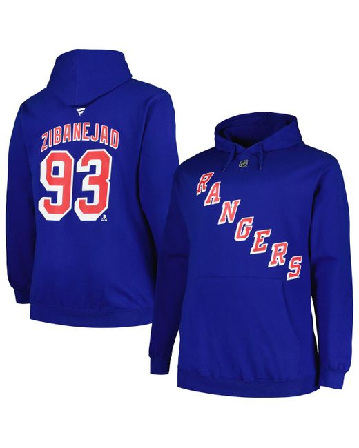 Profile Mika Zibanejad New York Rangers Big and Tall Name Number Pullover Hoodie