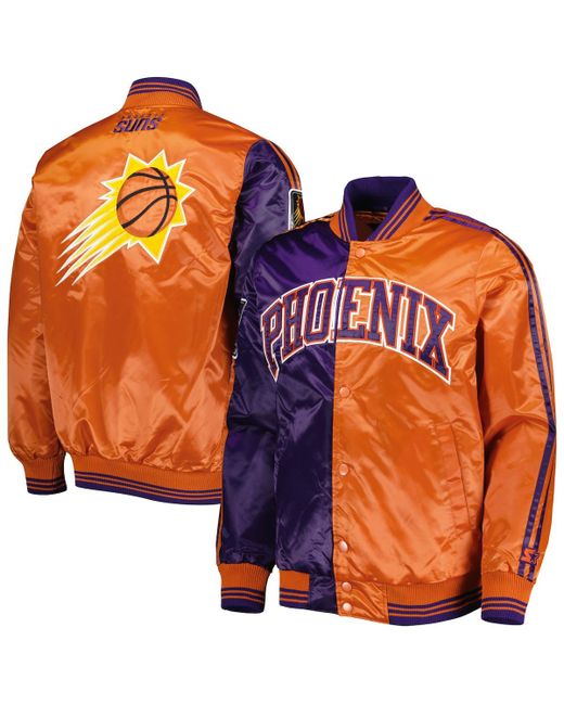 Starter Orange Phoenix Suns Fast Break Satin Full-Snap Jacket