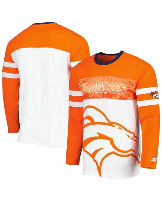 Starter White Denver Broncos Halftime Long Sleeve T-shirt