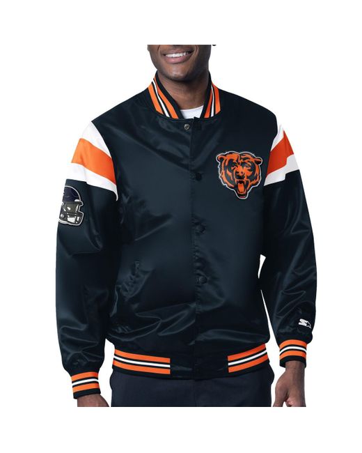 Starter Chicago Bears Satin Full-Snap Varsity Jacket