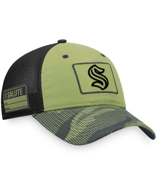 Fanatics and Seattle Kraken Military Appreciation Snapback Hat