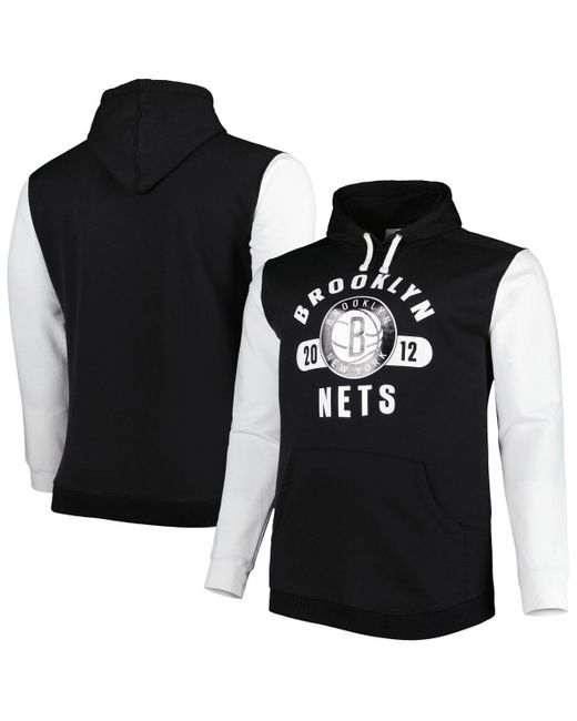Fanatics White Brooklyn Nets Big and Tall Bold Attack Pullover Hoodie
