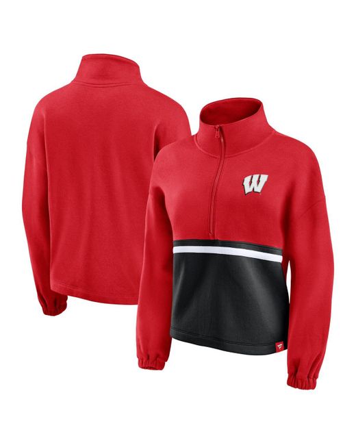Fanatics Wisconsin Badgers Fleece Half-Zip Jacket