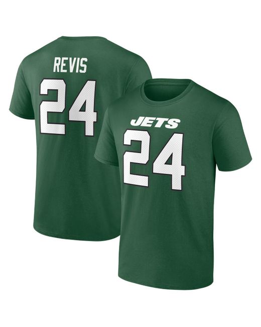 Fanatics Darrelle Revis New York Jets Retired Player Icon Name and Number T-shirt