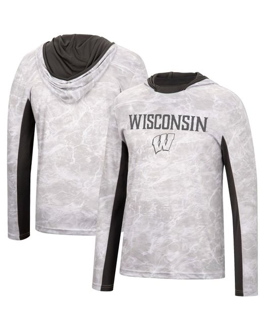 Colosseum Wisconsin Badgers Mossy Oak Spf 50 Performance Long Sleeve Hoodie T-shirt