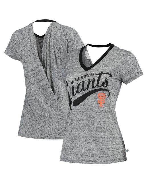 Touch San Francisco Giants Hail Mary V-Neck Back Wrap T-shirt