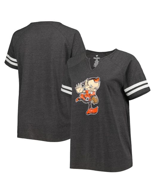 Fanatics Cleveland Browns Plus Throwback Notch Neck Raglan T-shirt