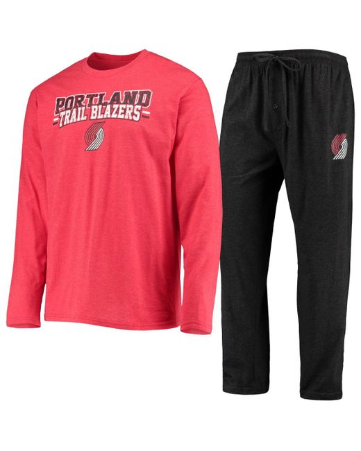 Concepts Sport Red Portland Trail Blazers Long Sleeve T-shirt and Pants Sleep Set