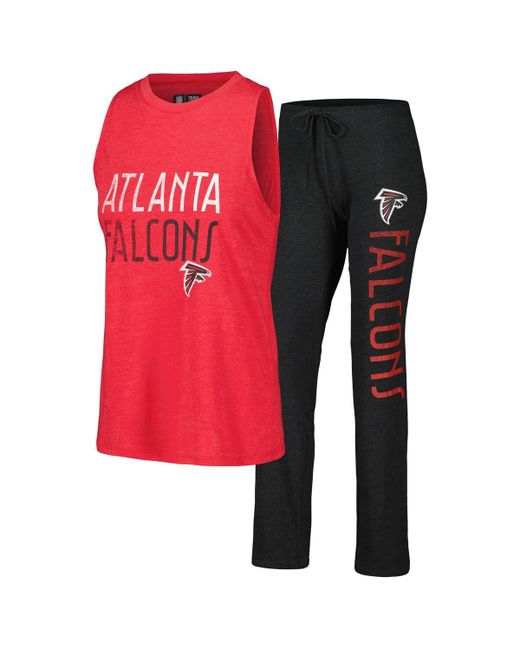 Concepts Sport Red Distressed Atlanta Falcons Muscle Tank Top and Pants Lounge Set