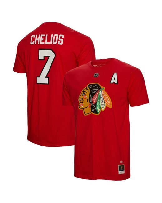 Mitchell & Ness Chris Chelios Chicago Blackhawks Name and Number T-shirt