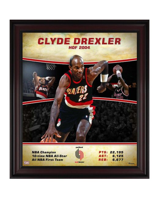 Fanatics Authentic Clyde Drexler Portland Trail Blazers Framed 15 x 17 Hardwood Classics Player Collage