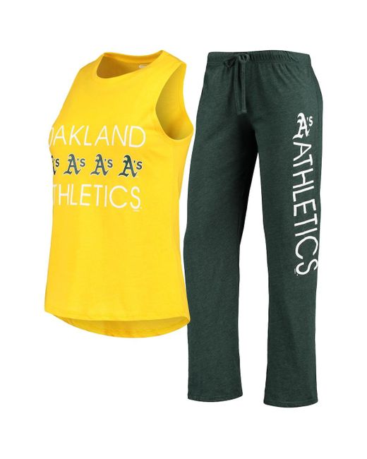 Concepts Sport Gold Oakland Athletics Meter Muscle Tank Top and Pants Sleep Set