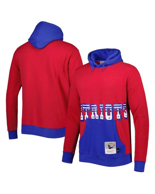 Mitchell & Ness Navy New England Patriots Big and Tall Face Pullover Hoodie