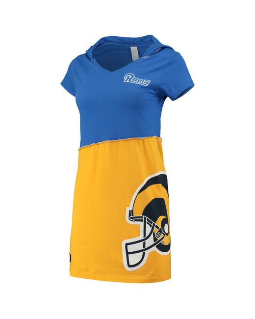 Refried Apparel and Gold Los Angeles Rams Hooded Mini Dress