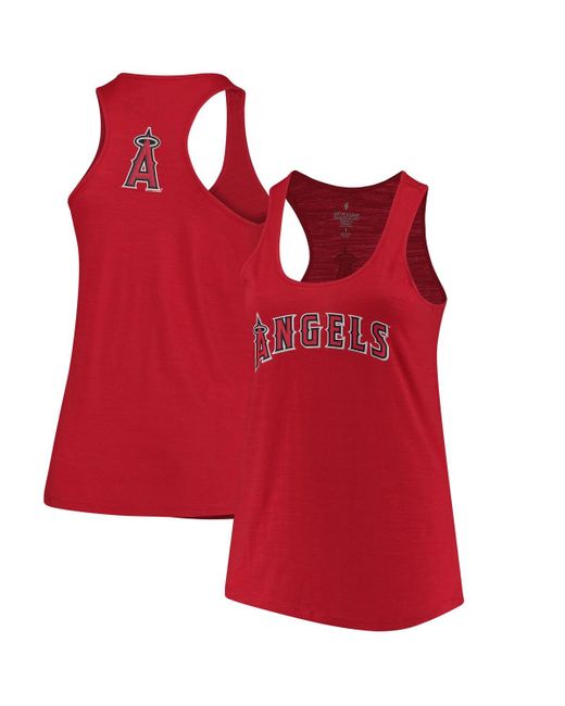 Soft As A Grape Los Angeles Angels Plus Swing for the Fences Racerback Tank Top
