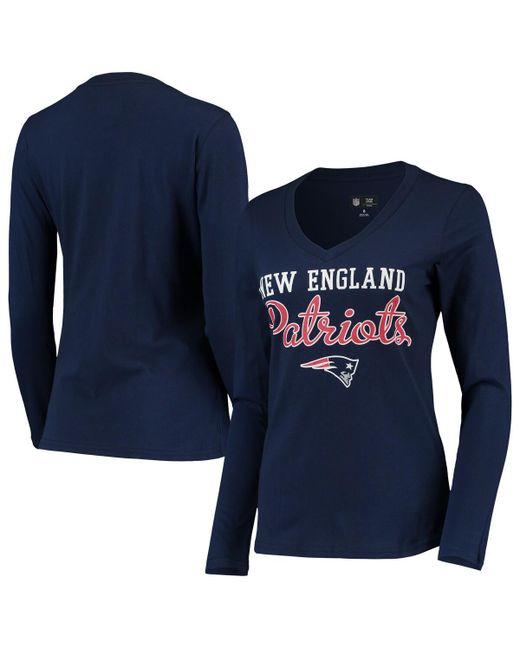 G-iii 4her By Carl Banks New England Patriots Post Season Long Sleeve V-Neck T-shirt
