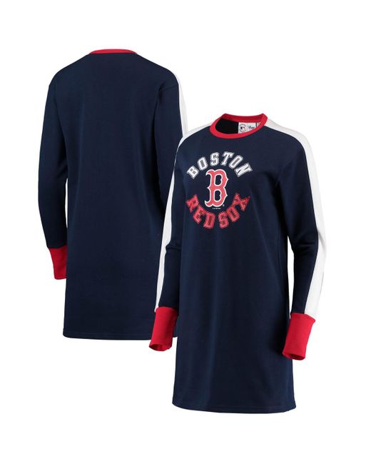 G-iii 4her By Carl Banks Boston Red Sox Hurry Up Offense Long Sleeve Dress