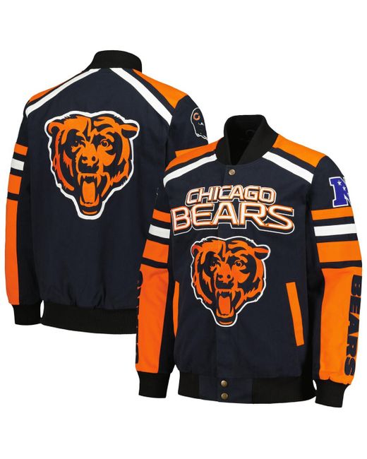 G-iii Sports By Carl Banks Chicago Bears Power Forward Racing Full-Snap Jacket
