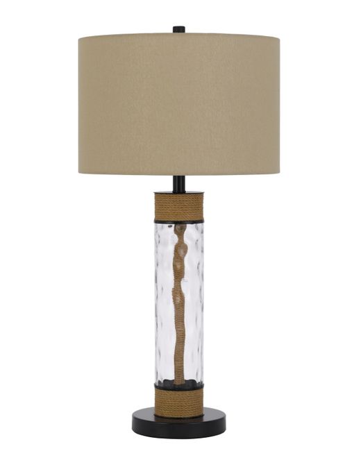 Cal Lighting Bartow 32 Height Metal and Glass Table Lamp Burlap Textured