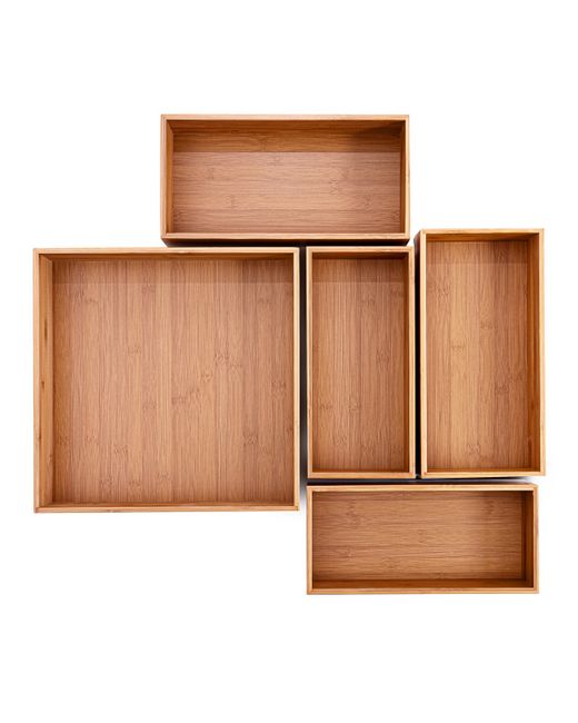 Seville Classics 5-Piece Storage Bin Organizer Box Set
