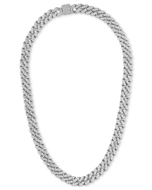 Macy's Cubic Zirconia Curb Link 22 Chain Necklace Sterling