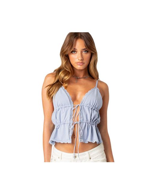 Edikted Candace tie front tank top