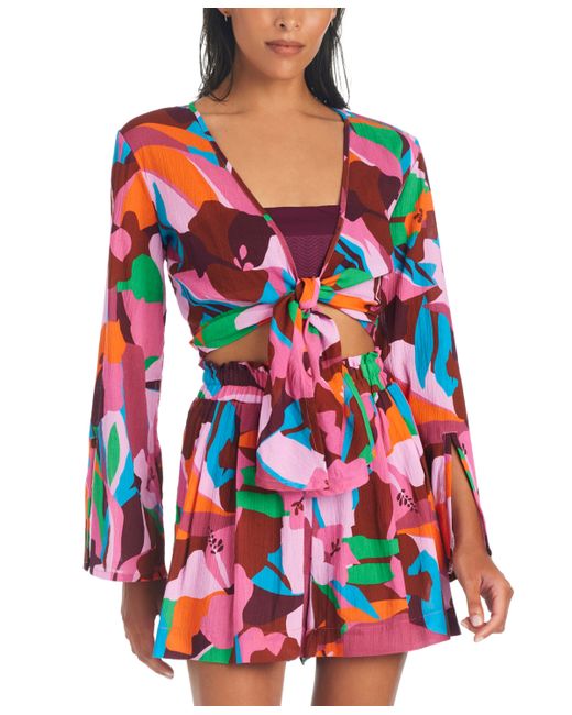 Sanctuary Tropic Mood Printed Cotton Cover Up Shirt