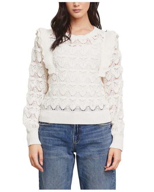 Fever Pointelle Ruffle Sweater