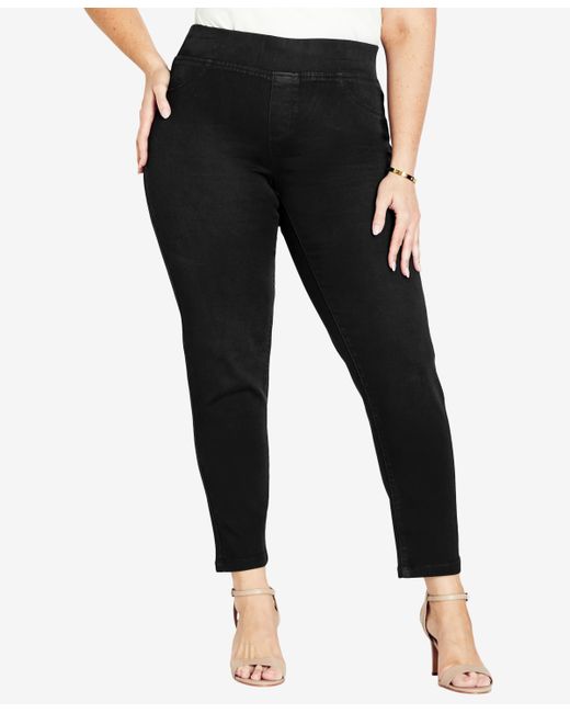 Avenue Plus Butter Denim Pull On Tall Length Jeans