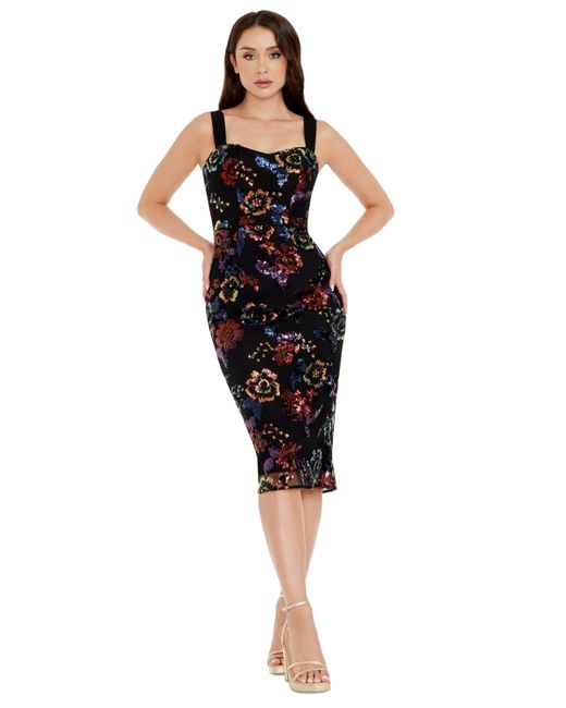 Dress the population Nicole Floral-Sequin Bodycon Dress