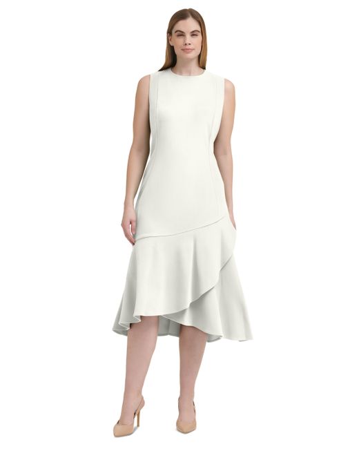 Calvin Klein Flounce-Hem Sleeveless Midi Dress