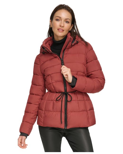 Dkny Rope Belted Hooded Puffer Coat Created for