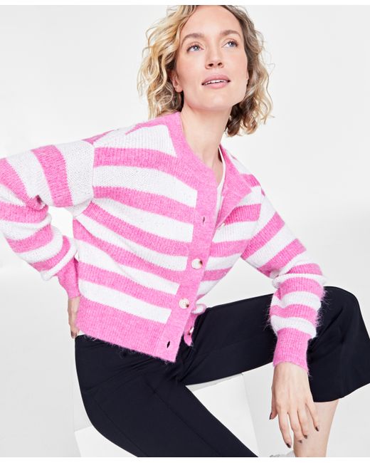 On 34th Striped Sequin Cardigan Created for