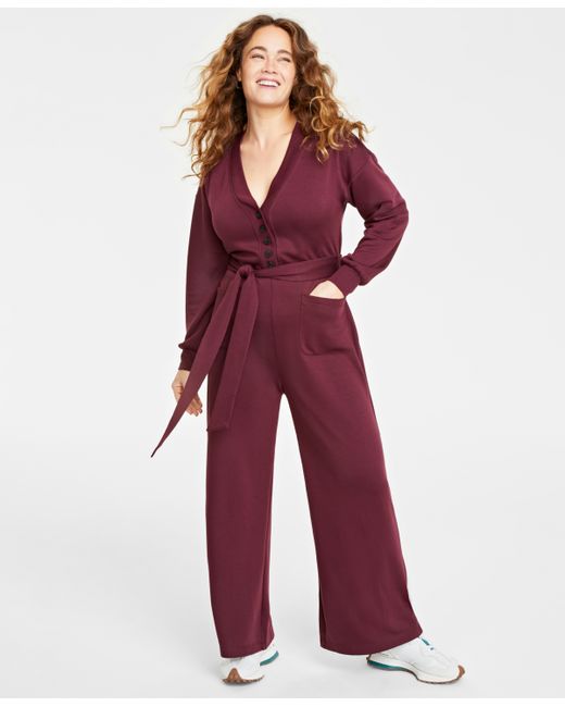 On 34th Knit Wide-Leg Jumpsuit Created for