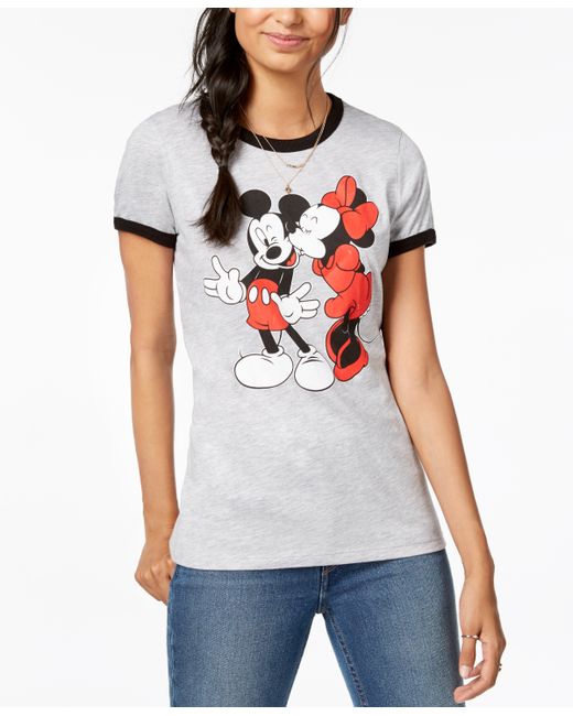 Disney Juniors Mickey Minnie Graphic-Print T-Shirt